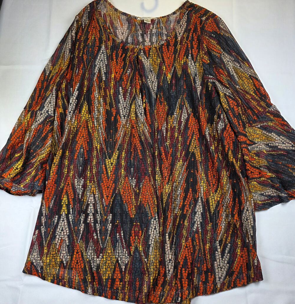 Studio by JPR BOHO abstract chevron tunic blouse  Size 1XL